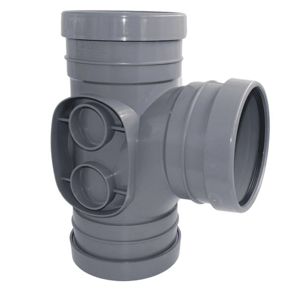 Aquaflow 160mm Pipe Triple Socket Tee 92.5° - installed