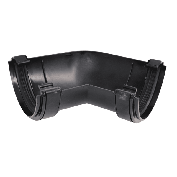 Aquaflow 112mm Half Round Gutter Angle 120° Black - installed