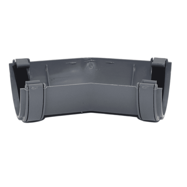 Grey Aquaflow 112mm Half Round Gutter Angle 150° - installed