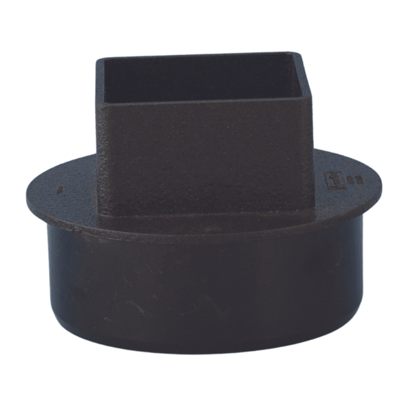 Aquaflow 65mm Square Cast Iron Effect Pipe to Round 110mm Soil Pipe Adaptor