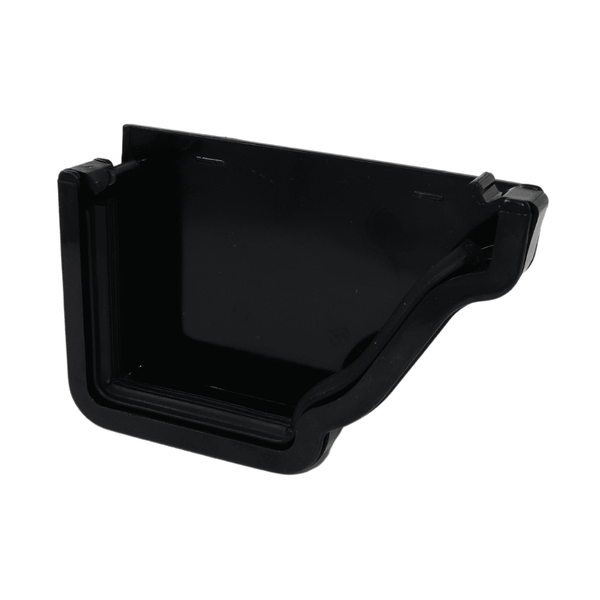 black Aquaflow Right Hand Klassic 130mm External Ogee Stop End - installed