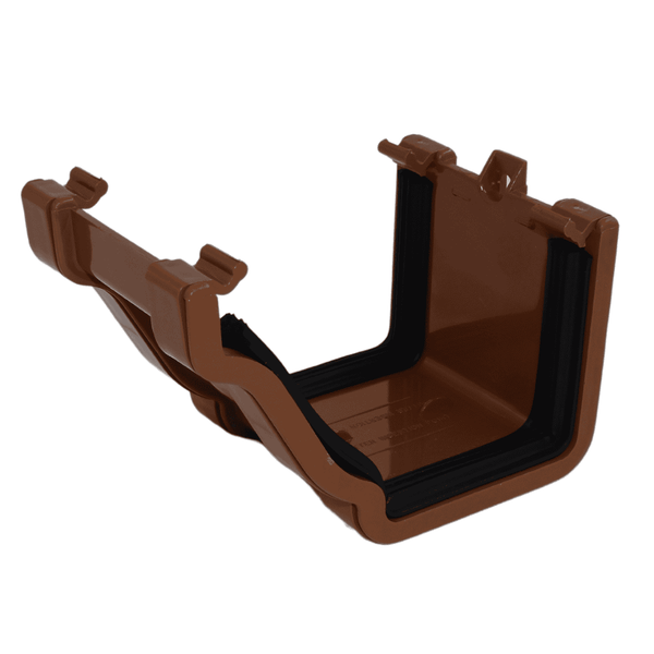 brown Aquaflow 130mm Klassic Ogee Union Bracket - installed