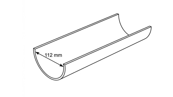 Aquaflow 112mm Cast Iron Effect Gutter Drawing - installed
