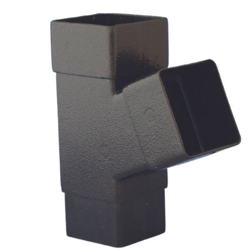 Aquaflow 65mm Cast Iron Effect 112.5° Square Downpipe Y-Branch