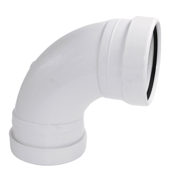 Aquaflow 110mm Push Fit Soil Pipe Double Socket Bend 135° - installed