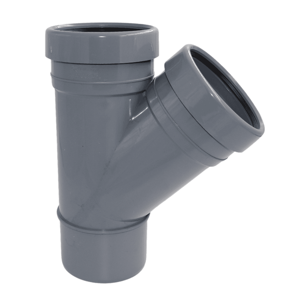 Aquaflow 110mm Push Fit Soil 135° Triple Socket Branch - installed