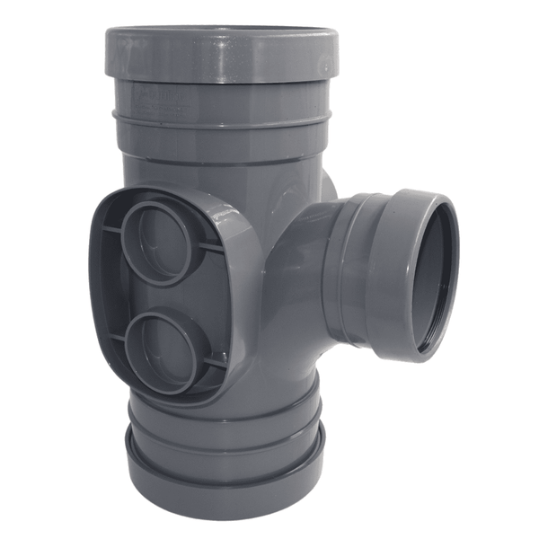 Aquaflow 160mm-110mm Triple Socket Reducer Tee 92.5° - installed
