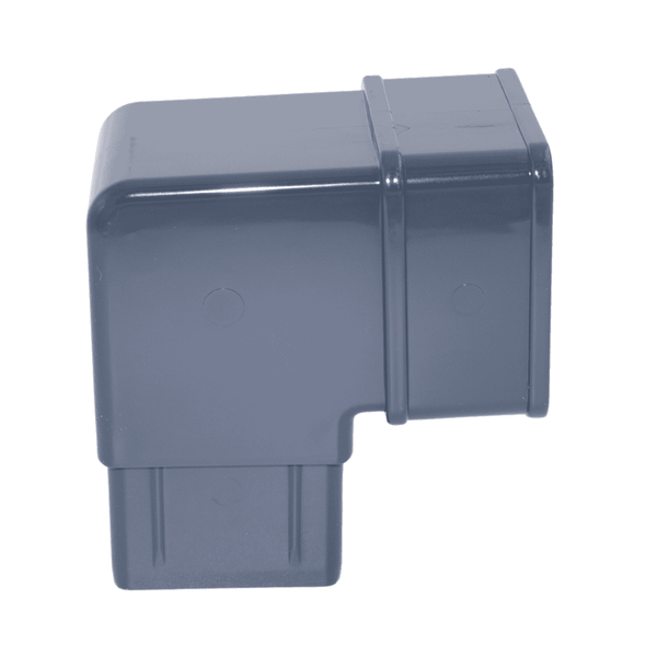 Light Grey Aquaflow Square 92.5° Offset Bend Downpipe - installed
