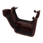 dark brown Aquaflow 130mm Left Hand Ogee Square Gutter Adaptor
