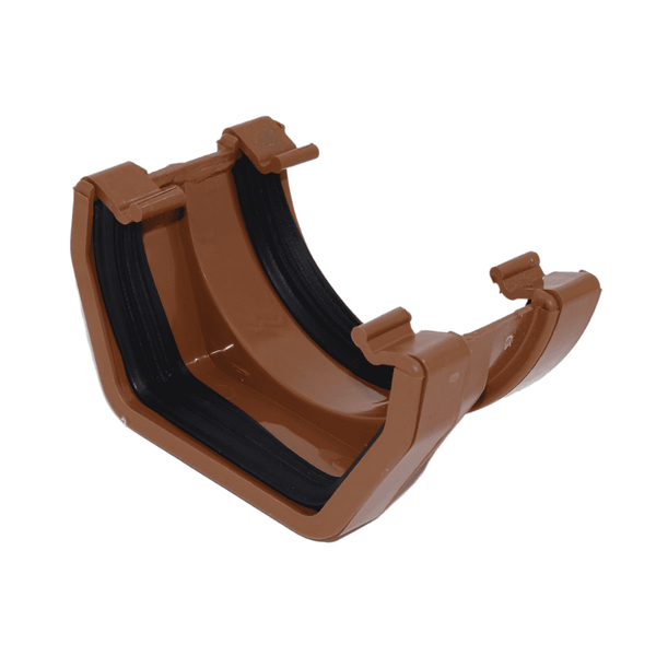 Brown Aquaflow 114mm Square To Round Gutter Adaptor - installed