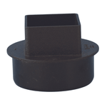 Aquaflow 65mm Square Cast Iron Effect Pipe to Round 110mm Soil Pipe Adaptor