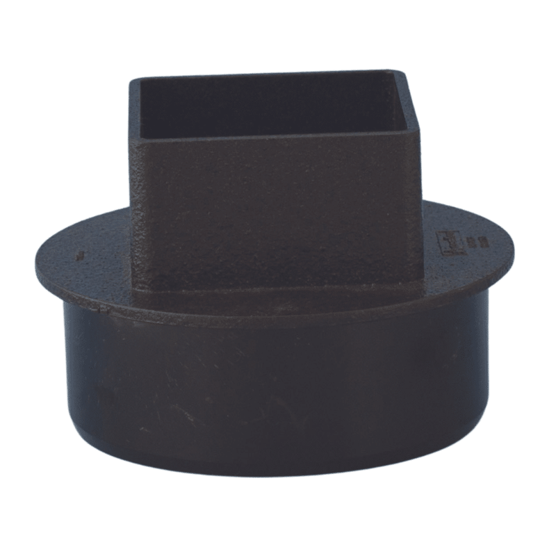 Aquaflow  65mm Square Cast Iron Effect  Pipe to Round 110mm Soil Pipe Adaptor