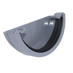 Grey Aquaflow 112mm Plastic Half Round External Stop End