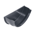 Anthracite Grey Aquaflow Plastic Half Round Internal Stopend