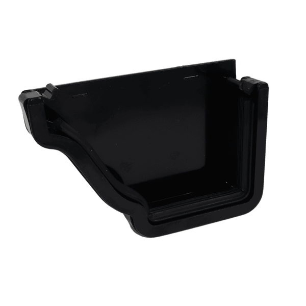black Aquaflow Left Hand Klassic 130mm External Ogee Stop End - installed