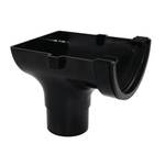 Black Aquaflow 112mm Half Round Gutter Stop End Outlet
