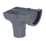 Light Grey Aquaflow 112mm Half Round Gutter Stop End Outlet