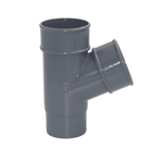 Light Grey Aquaflow Round Plastic 112.5° Downpipe Y-Branch