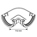 Aquaflow 112mm Half Round Gutter Angle 135°