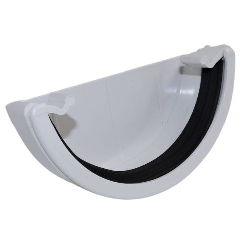 Aquaflow 112mm Plastic Half Round External Stop End White (2)
