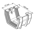 Aquaflow 114mm Square Gutter Union Bracket Drawing