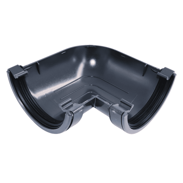 Aquaflow 120mm Half Round Deep Flow Gutter Angle 90° Grey - installed