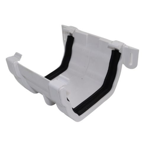 Aquaflow 125mm Krown Ogee Union Bracket White