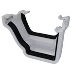 Aquaflow 130mm Left Hand Ogee Square Gutter Adaptor wHITE