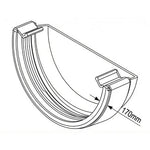 Aquaflow 170mm Half Round External Stop End drawing (2)