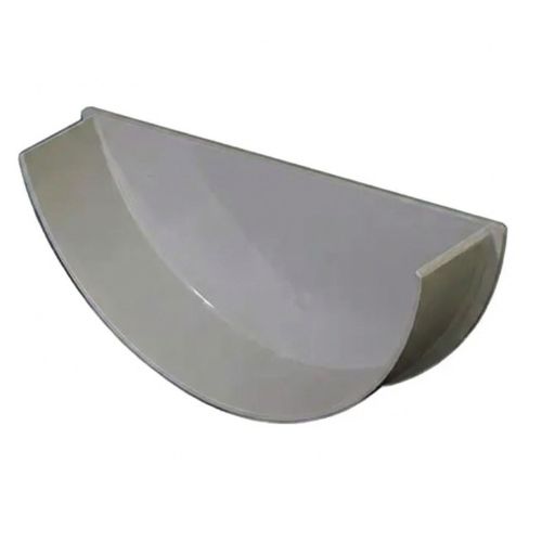 Aquaflow 170mm Half Round Internal Stop End Grey - installed