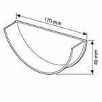 Aquaflow 170mm Half Round Internal Stop End drawing (3)