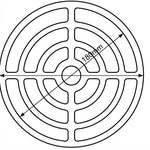 Aquaflow 180mm Round Grid Metal Alloy drawing