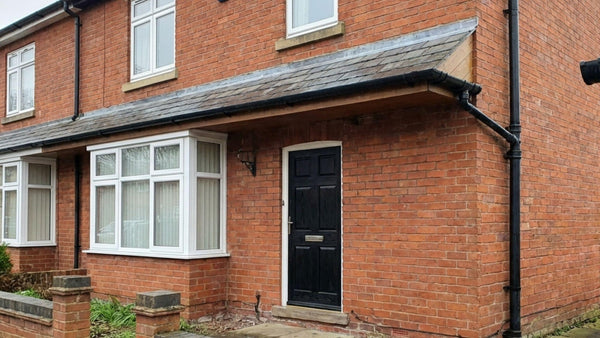 Aquaflow Downpipe Fitted on House - installed