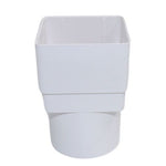 Aquaflow Plastic Square to Round Gutter Adaptor White