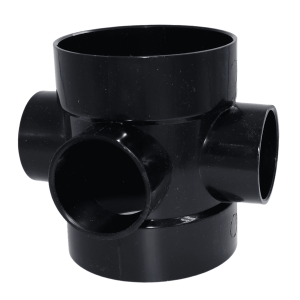 Aquaflow 110mm Three Way Boss Pipe - installed